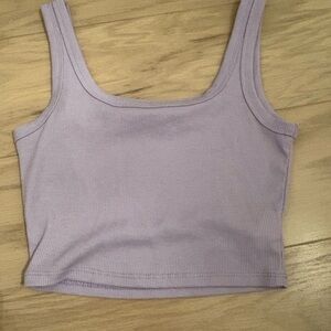 SHEIN Lilac Ribbed Crop Top